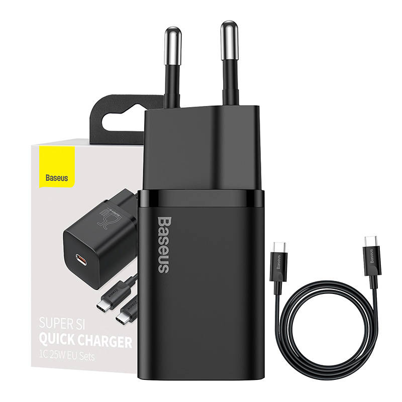 Baseus TZCCSUP-L01 USB typ C 3000 mA 12 V nástenná nabíjačka čierna